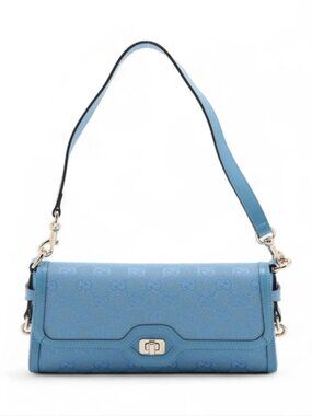 Gucci GG Canvas Leather Shoulder Bag Blue
